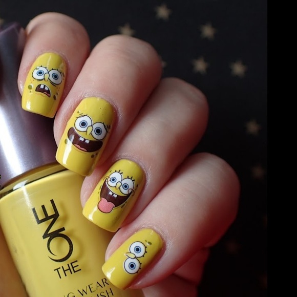π4/$16π Spongebob Face Nail Decals - Picture 2 of 5